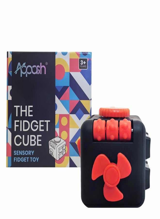 APPASH Fidget Cube - Premium 9-in-1 Ultimate Sensory Fidget Toy for Stress & Anxiety Relief | Features ACU Rollers, Clickable Fan, Pen Slider, Bearing Balls & More Tactile Actions for Focus[BlkRed] - Image 1